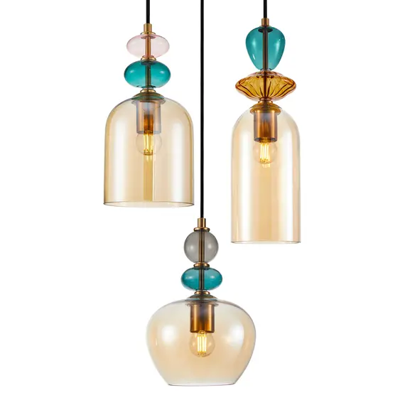 Полилей Busco PND-30263-3A-BRO-AMB Italux 3xE27 | Osvetlenieto.bg