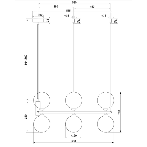 Полилей Ring Maytoni MOD013PL-06B 6xG9 | Osvetlenieto.bg