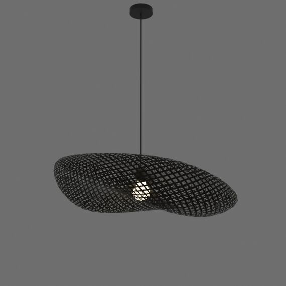 Полилей ZAMBELIS 19108 PENDANT LIGHT BAMBOO BLACK 1xE27 | Osvetlenieto.bg