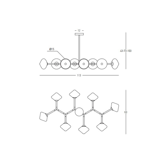Полилей Zambelis 23023 PENDANT LIGHT 8XG9 MAX 5W METAL-GLASS GOLD | Osvetlenieto.bg