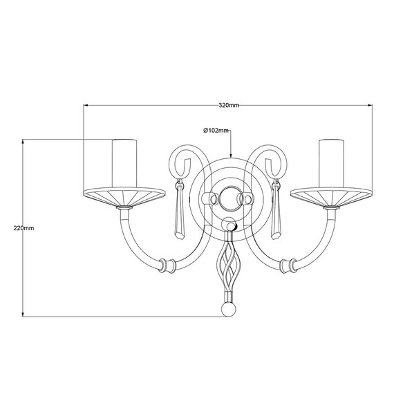 Аплик Aegean 2xE14 Polished Brass Elstead Lighting AG2-POL-BRASS | Osvetlenieto.bg
