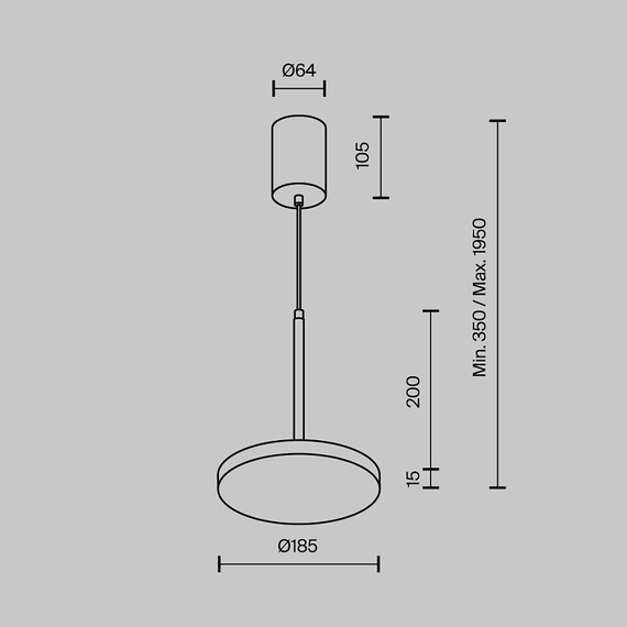 LED Пендел Plato P076PL-L12W3K-B Maytoni 12W 3000K | Osvetlenieto.bg