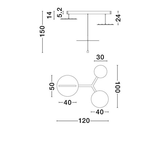 LED Полилей DIONA 9580679 Nova Luce 81W 3000K | Osvetlenieto.bg