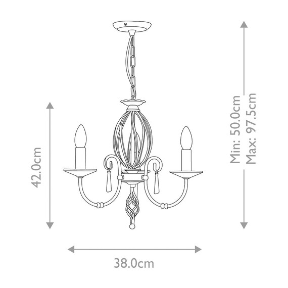 Полилей Aegean 3xE14 Polished Brass Elstead Lighting AG3-POL-BRASS | Osvetlenieto.bg