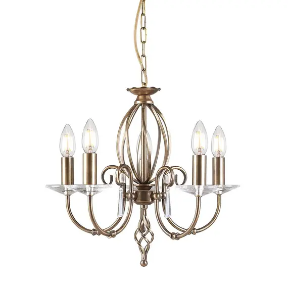 Полилей Aegean 5xE14 Aged Brass Elstead Lighting AG5-AGED-BRASS | Osvetlenieto.bg