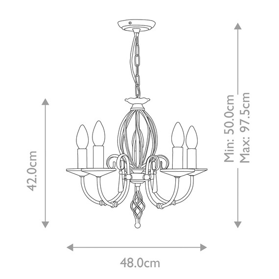 Полилей Aegean 5xE14 Aged Brass Elstead Lighting AG5-AGED-BRASS | Osvetlenieto.bg
