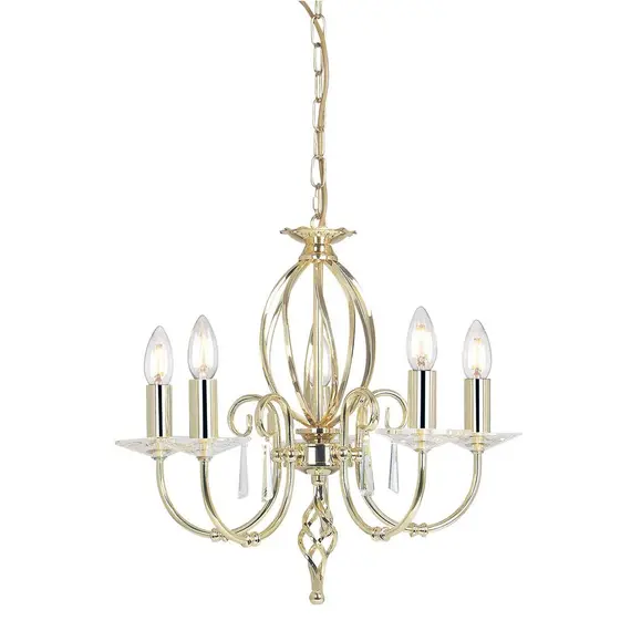 Полилей Aegean 5xE14 Polished Brass Elstead Lighting AG5-POL-BRASS | Osvetlenieto.bg