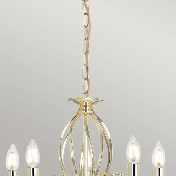 Полилей Aegean 5xE14 Polished Brass Elstead Lighting AG5-POL-BRASS | Osvetlenieto.bg
