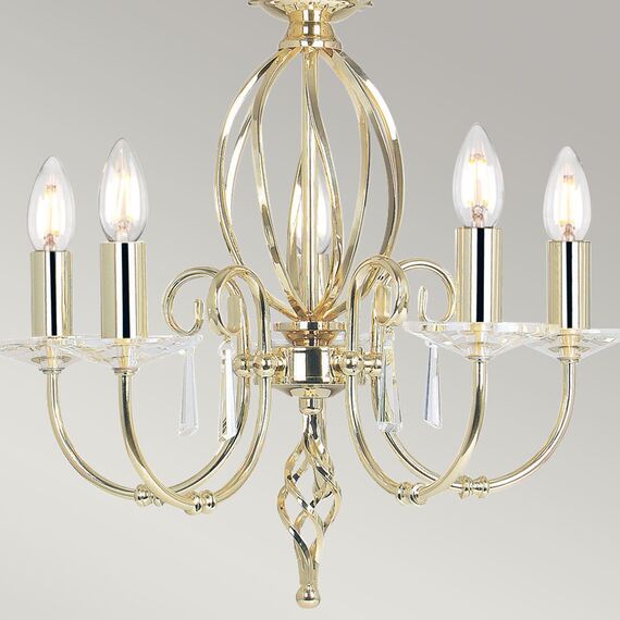 Полилей Aegean 5xE14 Polished Brass Elstead Lighting AG5-POL-BRASS | Osvetlenieto.bg