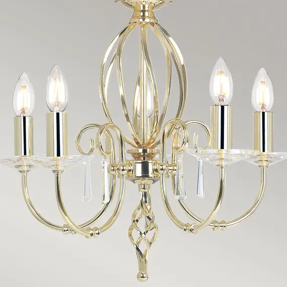 Полилей Aegean 5xE14 Polished Brass Elstead Lighting AG5-POL-BRASS | Osvetlenieto.bg