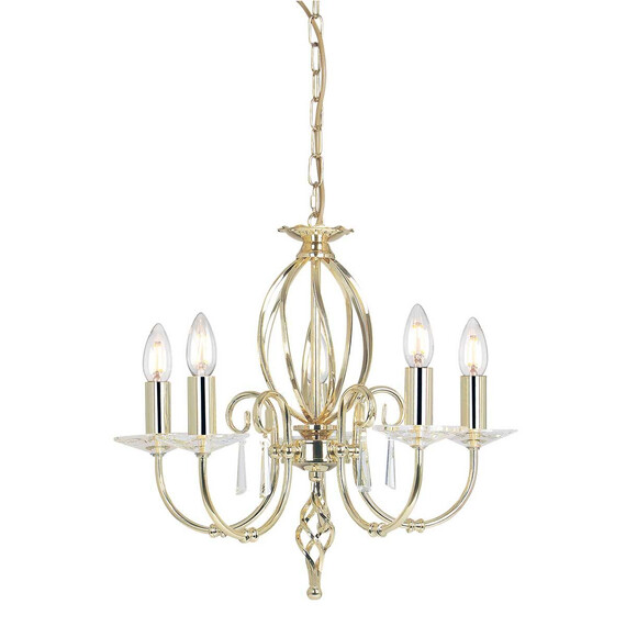 Полилей Aegean 5xE14 Polished Brass Elstead Lighting AG5-POL-BRASS | Osvetlenieto.bg