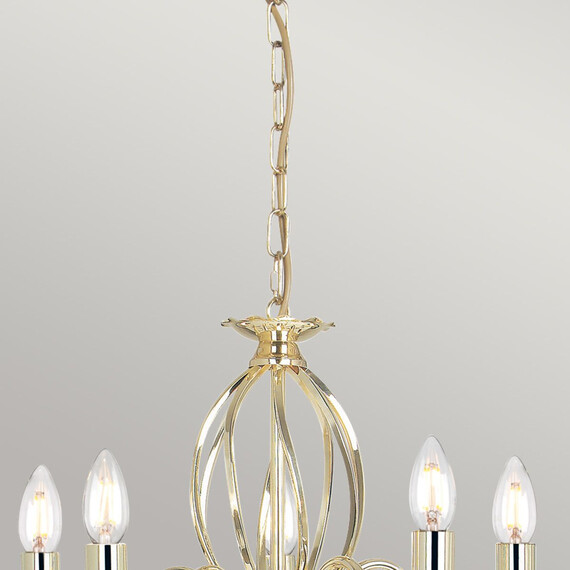 Полилей Aegean 5xE14 Polished Brass Elstead Lighting AG5-POL-BRASS | Osvetlenieto.bg