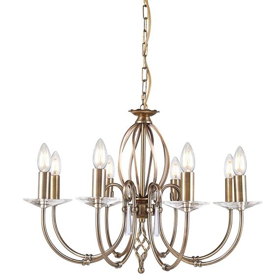 Полилей Aegean 8xE14 Aged Brass Elstead Lighting AG8-AGED-BRASS | Osvetlenieto.bg
