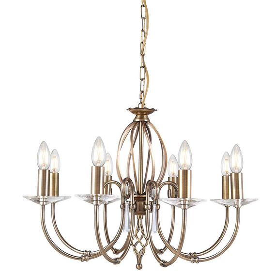 Полилей Aegean 8xE14 Aged Brass Elstead Lighting AG8-AGED-BRASS | Osvetlenieto.bg