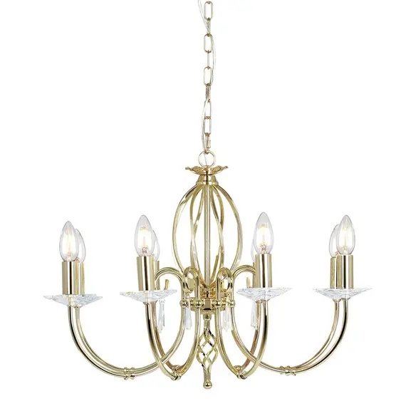 Полилей Aegean 8xE14 Polished Brass Elstead Lighting AG8-POL-BRASS | Osvetlenieto.bg