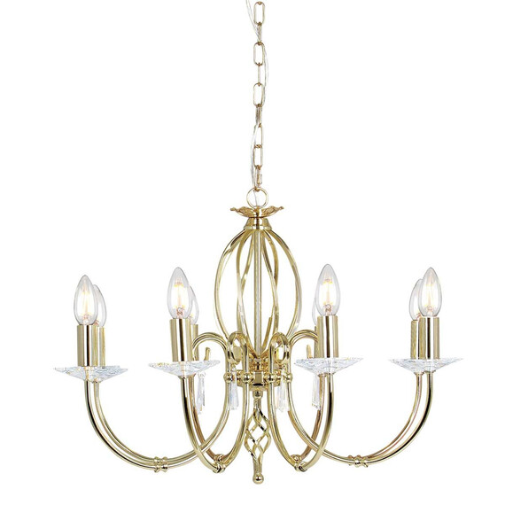 Полилей Aegean 8xE14 Polished Brass Elstead Lighting AG8-POL-BRASS | Osvetlenieto.bg