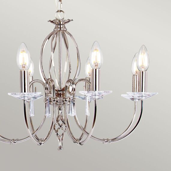 Полилей Aegean 8xE14 Polished Nickel Elstead Lighting AG8-POL-NICKEL | Osvetlenieto.bg