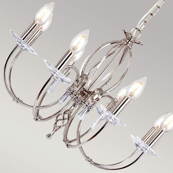 Полилей Aegean 8xE14 Polished Nickel Elstead Lighting AG8-POL-NICKEL | Osvetlenieto.bg
