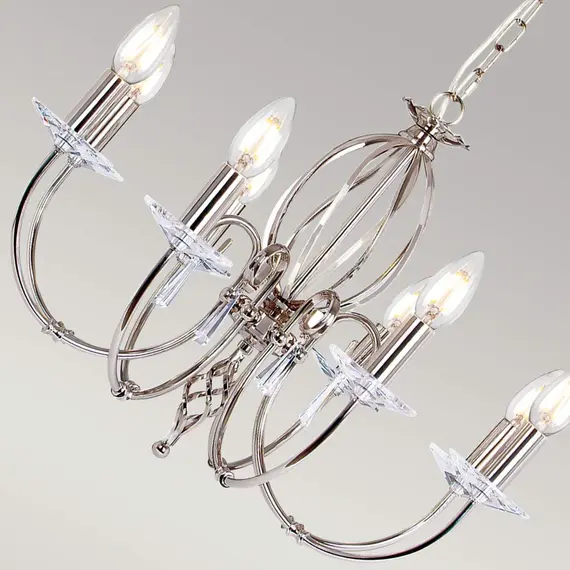 Полилей Aegean 8xE14 Polished Nickel Elstead Lighting AG8-POL-NICKEL | Osvetlenieto.bg