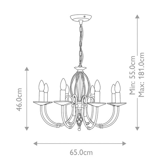Полилей Aegean 8xE14 Polished Nickel Elstead Lighting AG8-POL-NICKEL | Osvetlenieto.bg