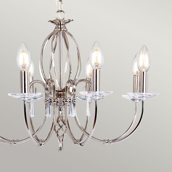 Полилей Aegean 8xE14 Polished Nickel Elstead Lighting AG8-POL-NICKEL | Osvetlenieto.bg