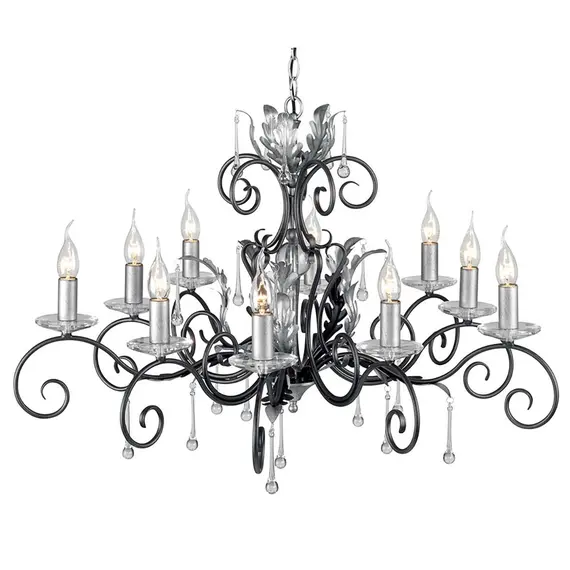 Полилей Amarilli 10 Light Black Silver Patina Elstead Lighting AML10-BLK-SILVER | Osvetlenieto.bg