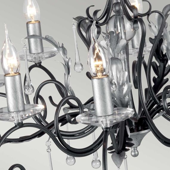 Полилей Amarilli 10 Light Black Silver Patina Elstead Lighting AML10-BLK-SILVER | Osvetlenieto.bg