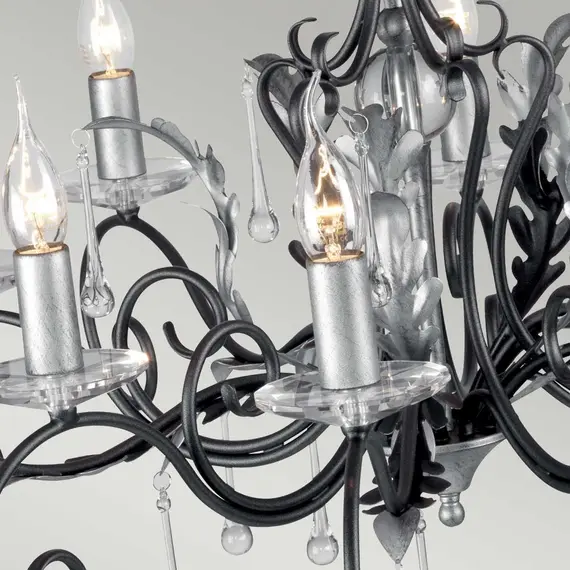 Полилей Amarilli 10 Light Black Silver Patina Elstead Lighting AML10-BLK-SILVER | Osvetlenieto.bg