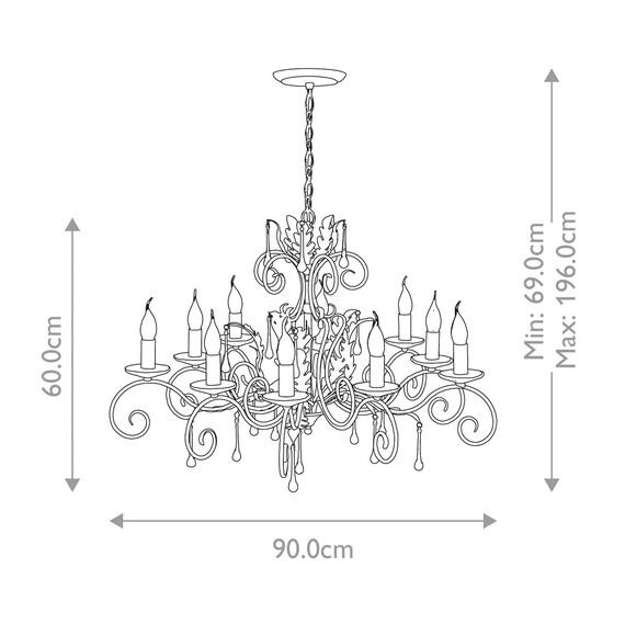 Полилей Amarilli 10 Light Black Silver Patina Elstead Lighting AML10-BLK-SILVER | Osvetlenieto.bg
