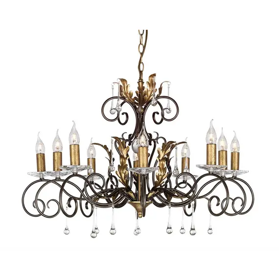 Полилей Amarilli 10 Light Bronze Gold Patina Elstead Lighting AML10-BRONZE | Osvetlenieto.bg