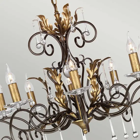 Полилей Amarilli 10 Light Bronze Gold Patina Elstead Lighting AML10-BRONZE | Osvetlenieto.bg
