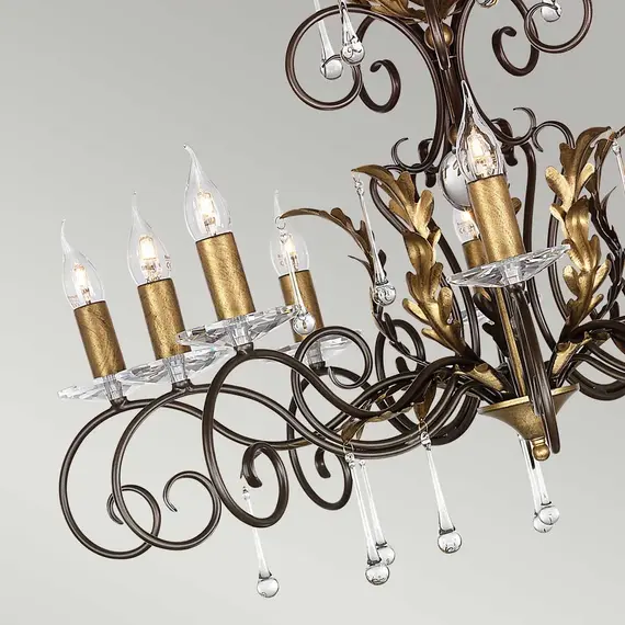 Полилей Amarilli 10 Light Bronze Gold Patina Elstead Lighting AML10-BRONZE | Osvetlenieto.bg