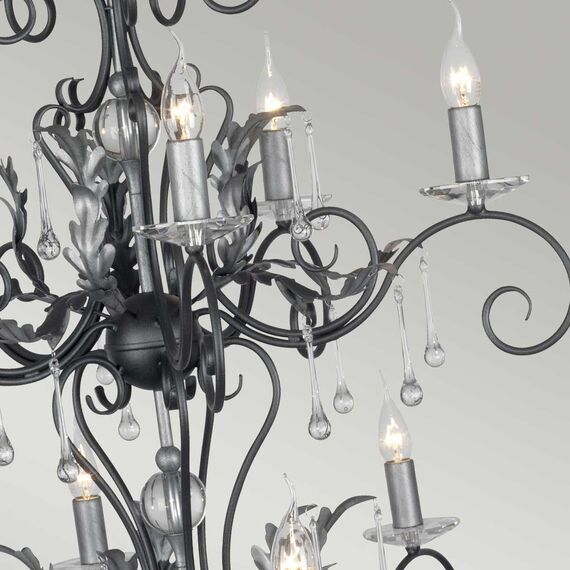 Полилей Amarilli 15xE14 Black Silver Patina Elstead Lighting AML15-BLK-SILVER | Osvetlenieto.bg