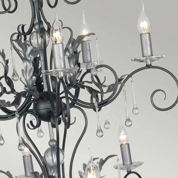 Полилей Amarilli 15xE14 Black Silver Patina Elstead Lighting AML15-BLK-SILVER | Osvetlenieto.bg