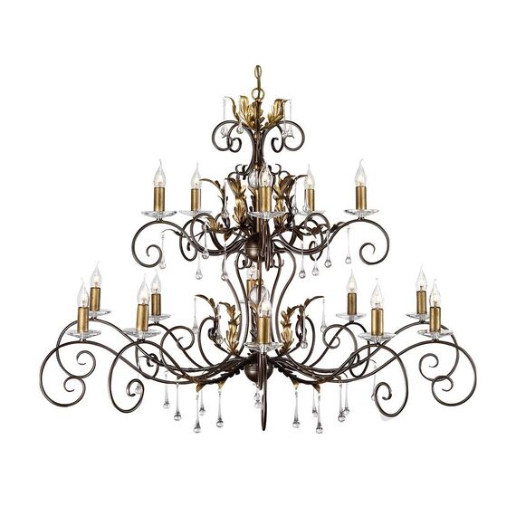 Полилей Amarilli 15xE14 Bronze Gold Patina Elstead Lighting AML15-BRONZE | Osvetlenieto.bg