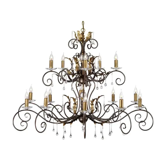 Полилей Amarilli 15xE14 Bronze Gold Patina Elstead Lighting AML15-BRONZE | Osvetlenieto.bg