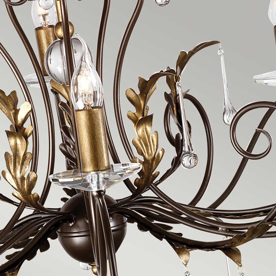 Полилей Amarilli 15xE14 Bronze Gold Patina Elstead Lighting AML15-BRONZE | Osvetlenieto.bg