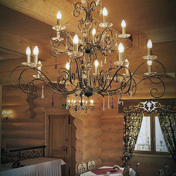 Полилей Amarilli 15xE14 Bronze Gold Patina Elstead Lighting AML15-BRONZE | Osvetlenieto.bg