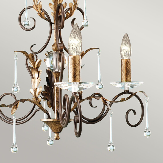 Полилей Amarilli 3xE14 Bronze Gold Patina Elstead Lighting AML3-BRONZE | Osvetlenieto.bg
