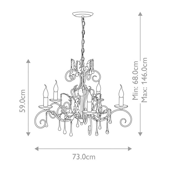 Полилей Amarilli 5xE14 Black Silver Patina Elstead Lighting AML5-BLK-SILVER | Osvetlenieto.bg