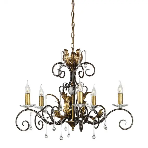 Полилей Amarilli 5xE14 Bronze Gold Patina Elstead Lighting AML5-BRONZE | Osvetlenieto.bg