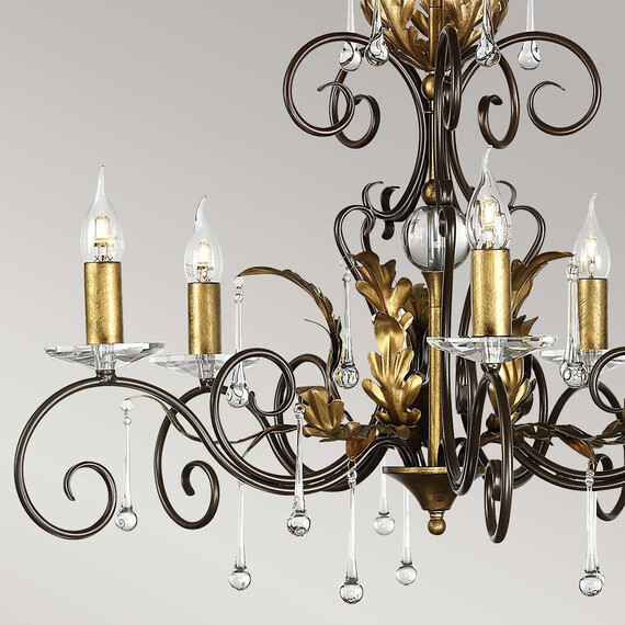 Полилей Amarilli 5xE14 Bronze Gold Patina Elstead Lighting AML5-BRONZE | Osvetlenieto.bg
