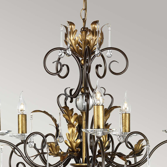 Полилей Amarilli 5xE14 Bronze Gold Patina Elstead Lighting AML5-BRONZE | Osvetlenieto.bg