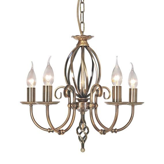 Полилей Artisan 5xE14 Aged Brass Elstead Lighting ART5-AGD-BRASS | Osvetlenieto.bg