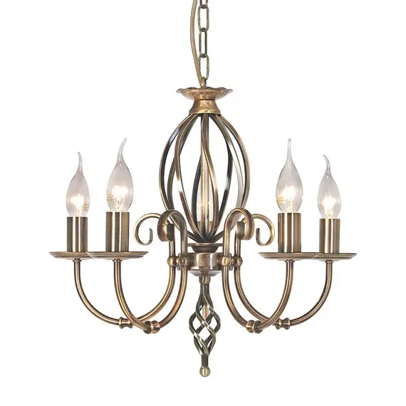 Полилей Artisan 5xE14 Aged Brass Elstead Lighting ART5-AGD-BRASS | Osvetlenieto.bg