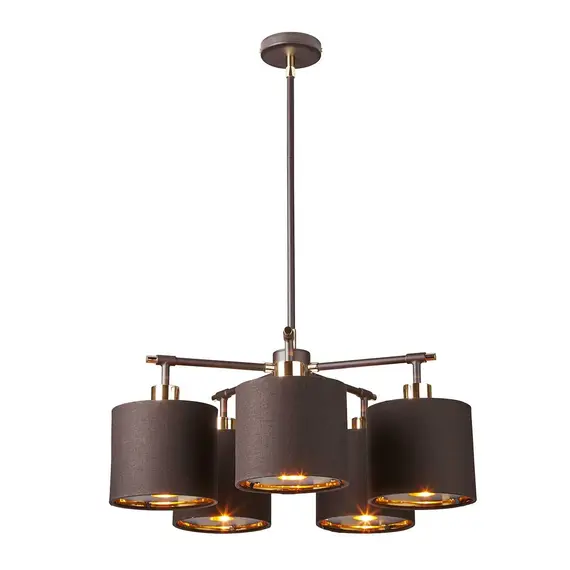 Полилей Balance 5xE27 Brown Polished Brass Elstead Lighting BALANCE5-BRPB | Osvetlenieto.bg