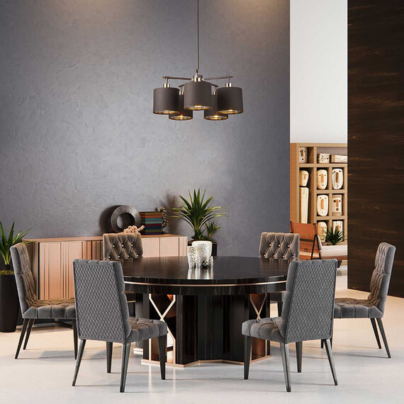 Полилей Balance 5xE27 Brown Polished Brass Elstead Lighting BALANCE5-BRPB | Osvetlenieto.bg