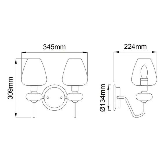 Аплик Armand 2xE14 Aged Brass Plated & Charcoal Black Paint Elstead Lighting DL-ARMAND2-AB | Osvetlenieto.bg
