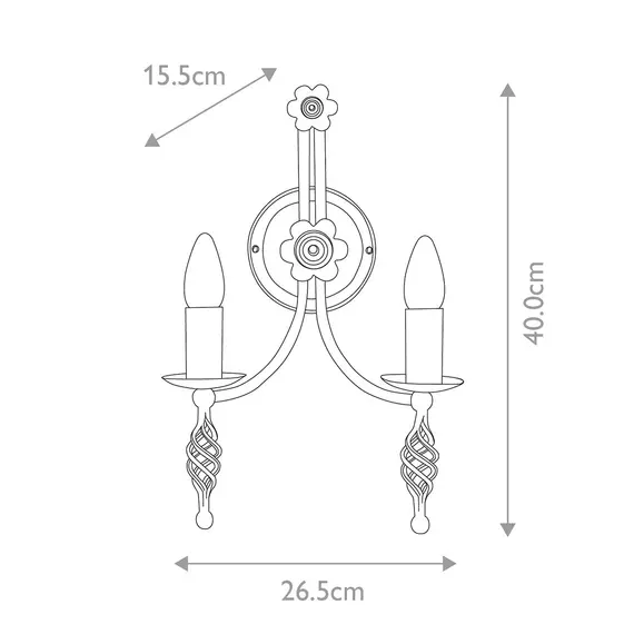 Аплик Belfry 2xE14 Black Elstead Lighting BY2-BLACK | Osvetlenieto.bg