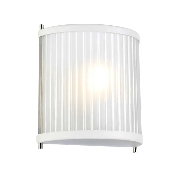 Аплик Corona 1xE27 White Satin Painted Polished Nickel Elstead Lighting DL-CORONA1-WPN | Osvetlenieto.bg